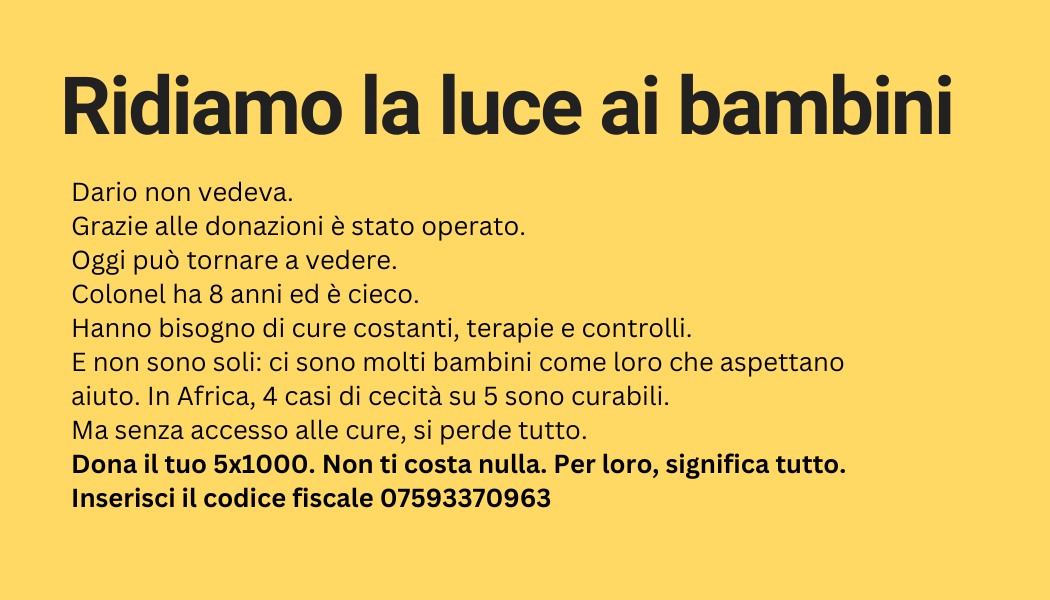 Ridiamo la luce ai bambini